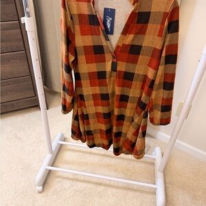 Plaid Button-Up Dress
